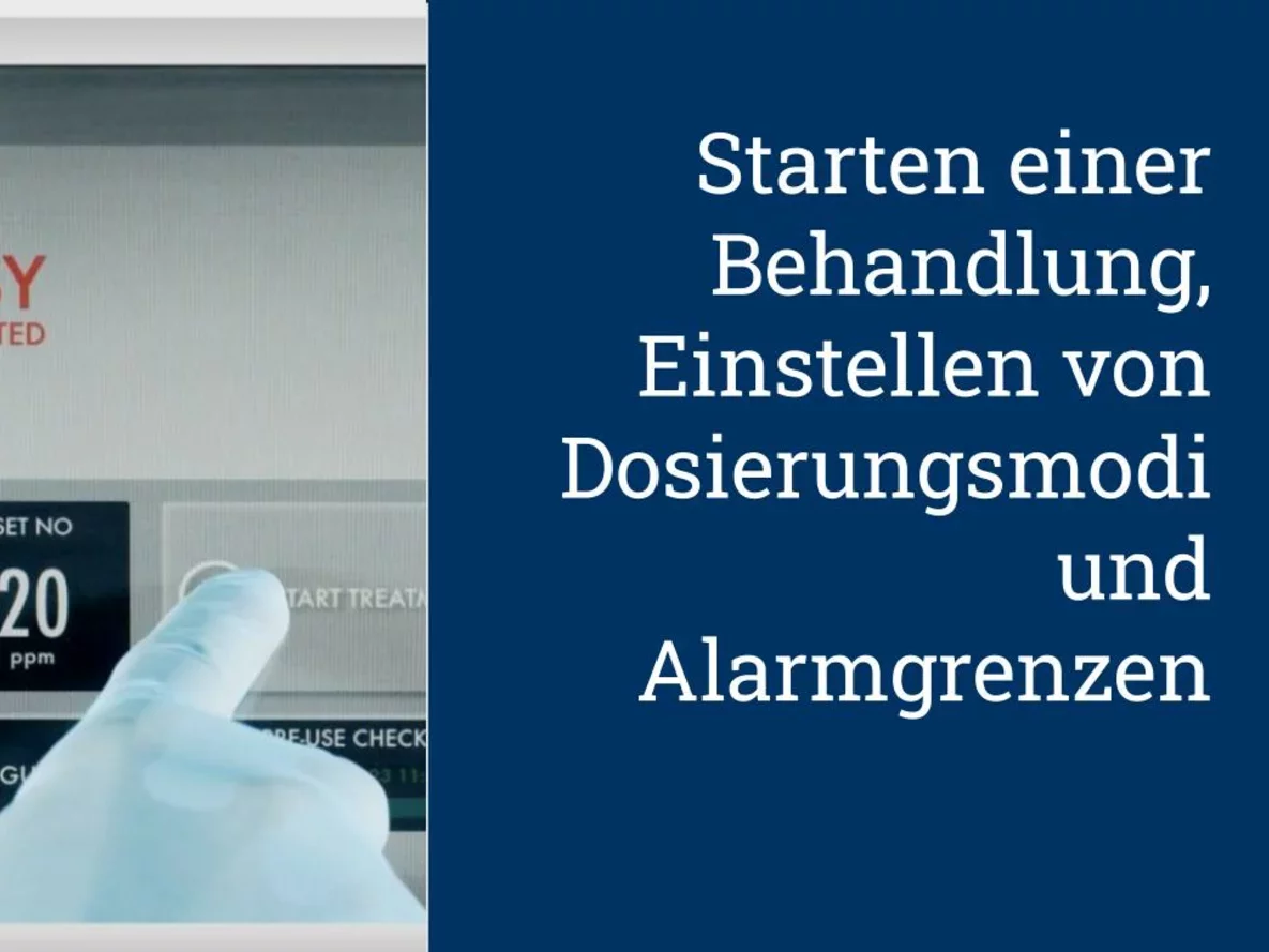 Starten einer Behandlung, Einstellen von Dosierungsmodi und Alarmgrenzen